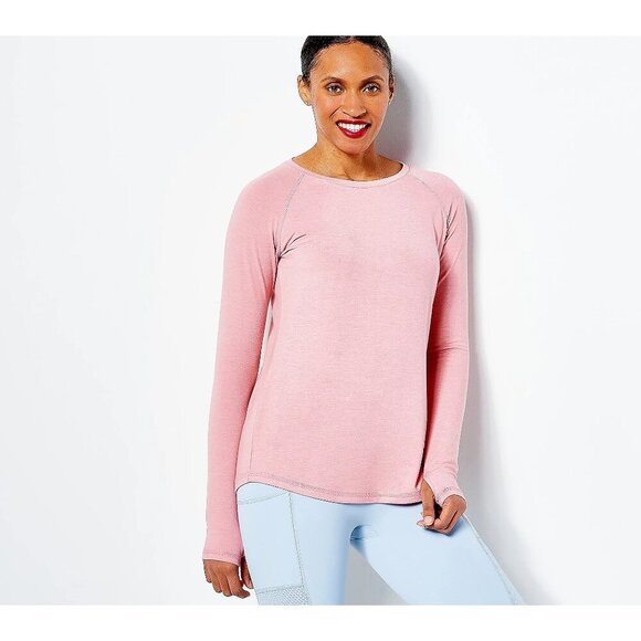 Susan Graver Ash Grey SG Sport Cloud 9 Jersey Knit Raglan- Sleeve Top Size XL - Picture 2 of 7